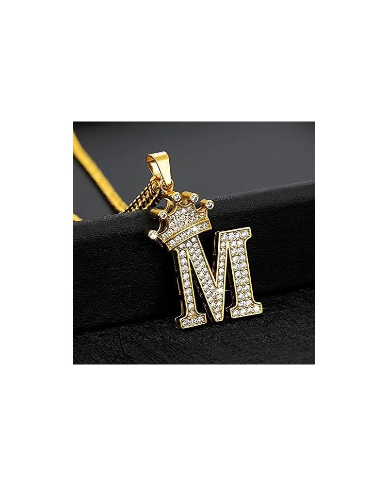 Cubic Zircon Crown Alphabet Necklace For Women Stainless Steel Gold Color A-Z Initial Letter Pendants Necklaces Wedding Jewer...