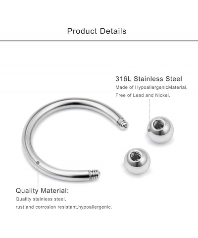 24-55Pcs 16G Surgical Steel Nose Septum Rings Piercing Jewelry Externally Threaded Helix Daith Earring Hoop Lip Horseshoe Bar...