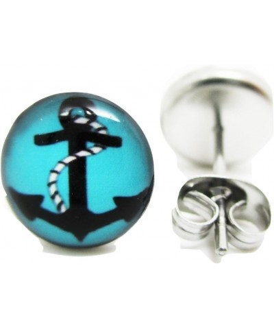 Blue Anchor Stud Post Earrings - New - Pair! $5.89 Earrings