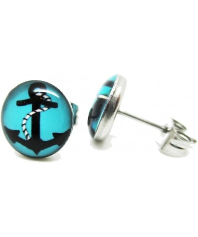 Blue Anchor Stud Post Earrings - New - Pair! $5.89 Earrings