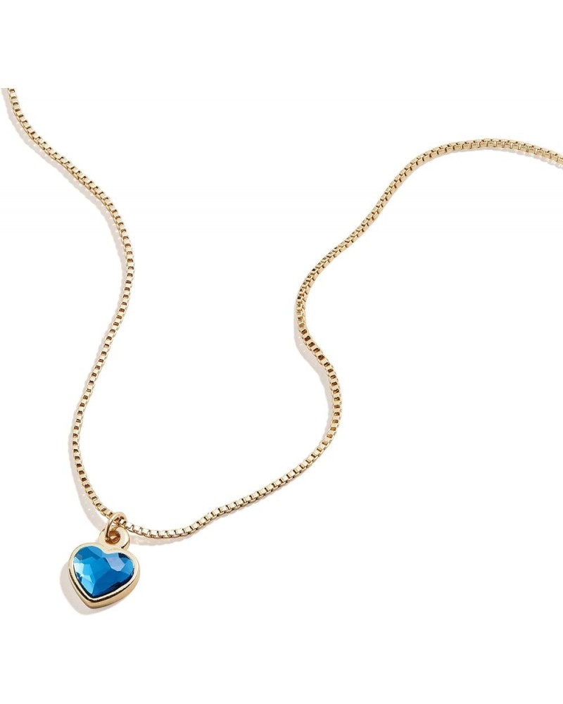 Birthstones Adjustable Necklace for Women Shiny Gold Finish December $32.43 Necklaces