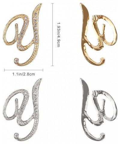 Letter Brooch Pins, Alloy Lapel Pin Gold and Silver for Women, Girls, Men Y $6.62 Brooches & Pins