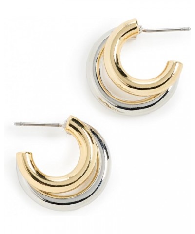 Women's Lou Lou Hoops Silver/Gold $45.45 Earrings