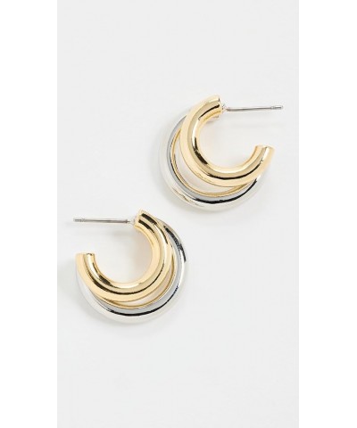 Women's Lou Lou Hoops Silver/Gold $45.45 Earrings