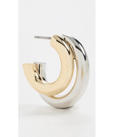 Women's Lou Lou Hoops Silver/Gold $45.45 Earrings