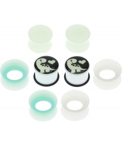 6mm-16mm Stone Acrylic Silicone Glow In the Dark Tunnels Plugs for Ears Gauges Piercing 2g-6mm Gold $9.83 Body Jewelry