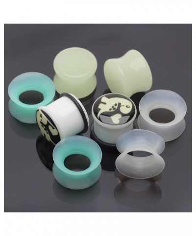 6mm-16mm Stone Acrylic Silicone Glow In the Dark Tunnels Plugs for Ears Gauges Piercing 2g-6mm Gold $9.83 Body Jewelry