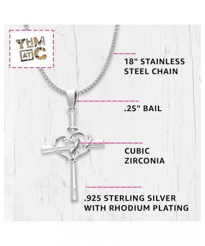 Hunting, Faith & Fishing Cross Heart Pendant - Silver Necklace - Cross Necklace for Women - Silver Jewelry - Antler Necklace ...