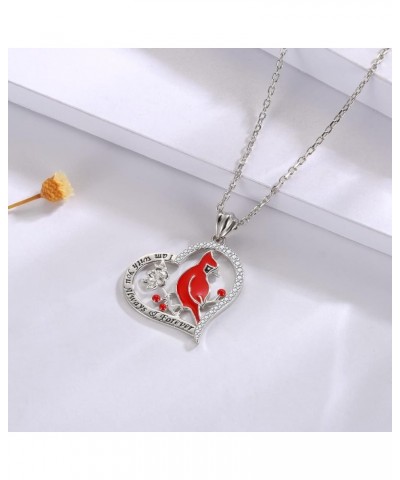 925 Sterling Silver Red Cardinal Bird Necklace Bracelet Memorial Urn Pendant Jewelry Sympathy Gift for Women Girls Family Nec...