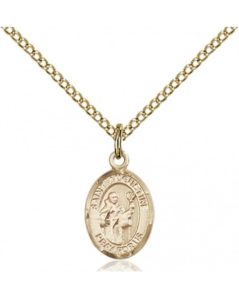 14KT Gold Filled Catholic Patron Saint Petite Charm Medal, 1/2 Inch Saint Augustine $42.50 Pendants