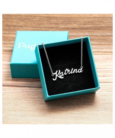 Custom Name Necklace Personalized Name Plate Necklace Pendant Jewelry Christmas Gift for Women Girls Katrina $18.14 Necklaces