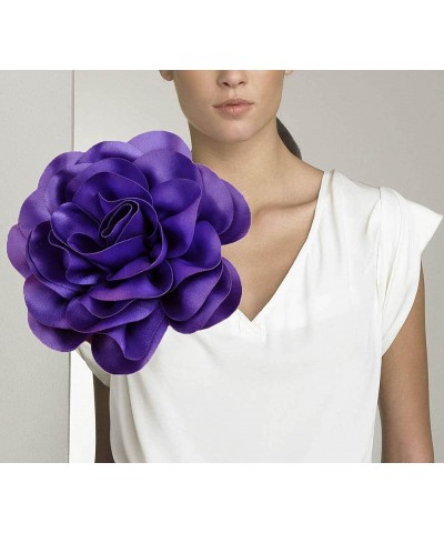 8in large flower fabric rose floral brooch pin large flower brooch pin for women and men, oversized flower corsage brooch for...