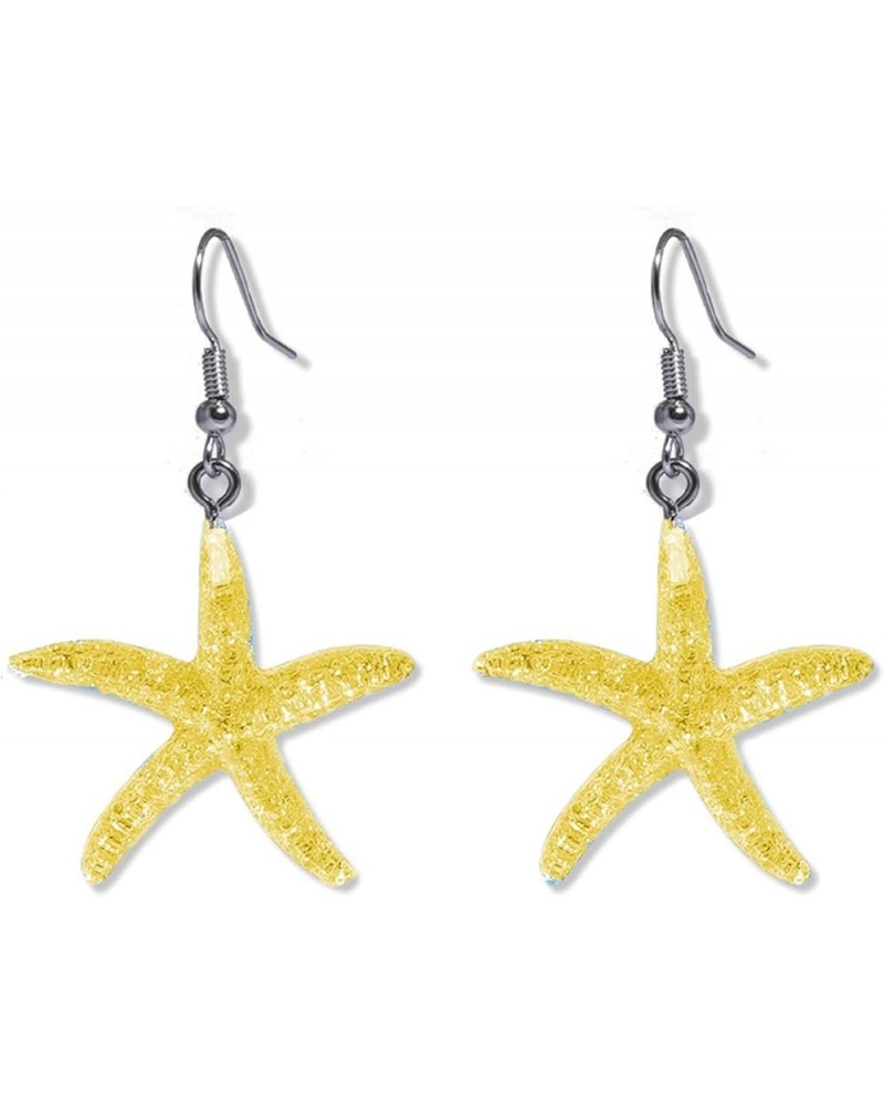 Colorful Starfish Acrylic Dangle Drop Earrings for Women Teens Girls Simple Boho Elegant Chic Resin Ocean Sea Animal Organism...