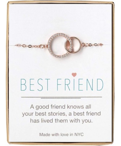 Best Friend Gift, Friendship Necklace - Interlocking Circles Pendant Necklace in Silver, Rose Gold, Gold BRACELET - ROSE GOLD...