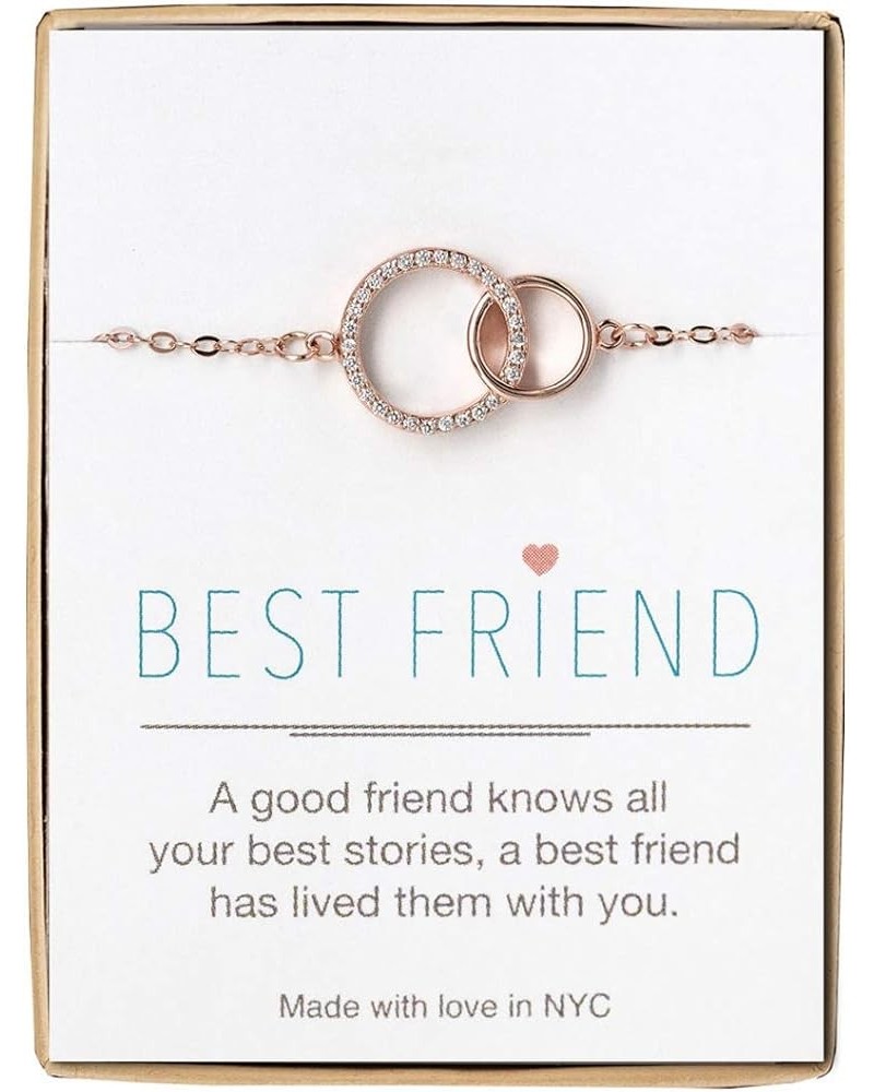 Best Friend Gift, Friendship Necklace - Interlocking Circles Pendant Necklace in Silver, Rose Gold, Gold BRACELET - ROSE GOLD...