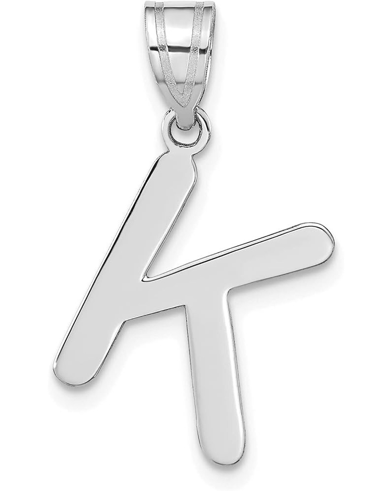 14kw White Gold Polished Bubble Letter A Initial Pendant A-Z 0" 15.28" 15.74" 15.76" 17.97 K $48.16 Pendants