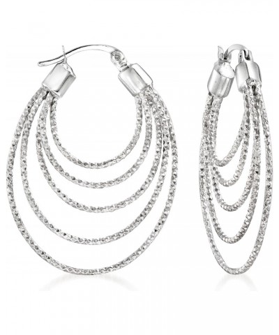 Sterling Silver Diamond-Cut Multi-Hoop Earrings $33.29 Earrings