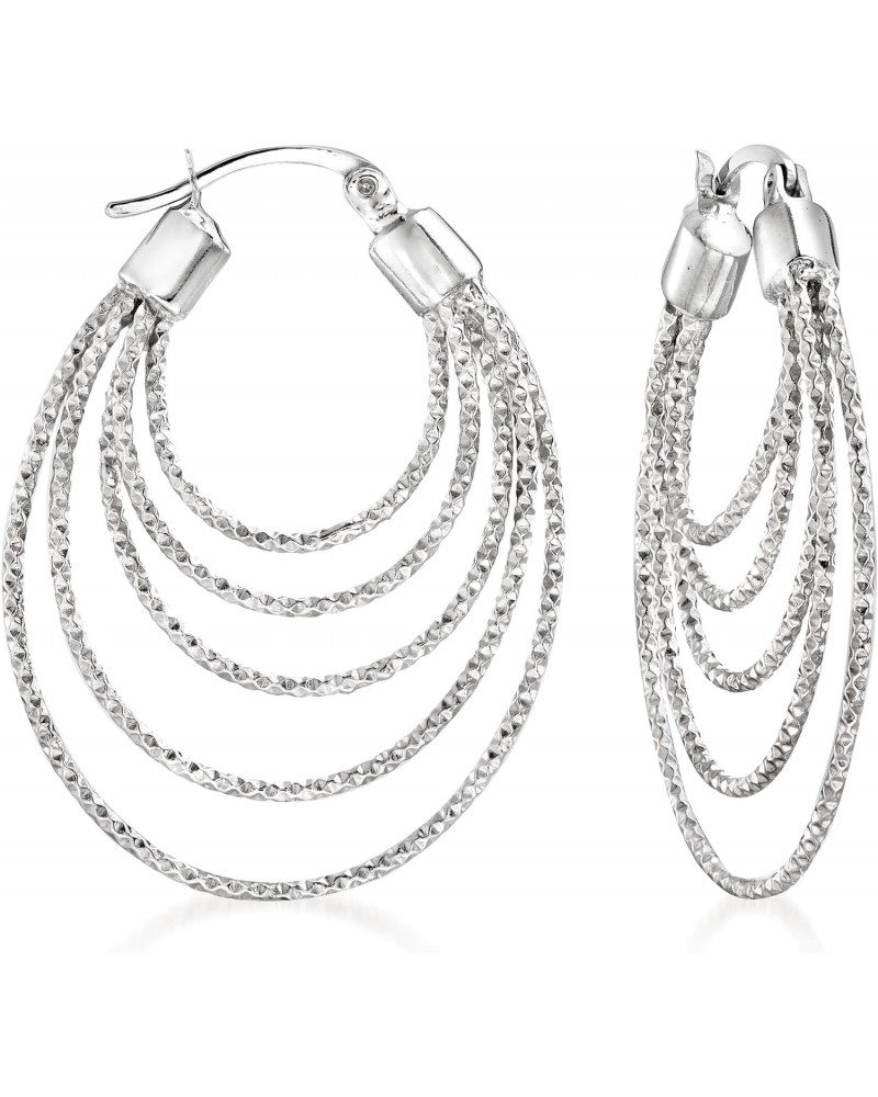 Sterling Silver Diamond-Cut Multi-Hoop Earrings $33.29 Earrings