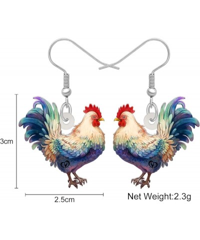 Acrylic Cute Hen Rooster Chicken Farm Animal Earrings for Women Girls Hypoallergenic Dangle Hook Earrings Jewelry Gifts for C...