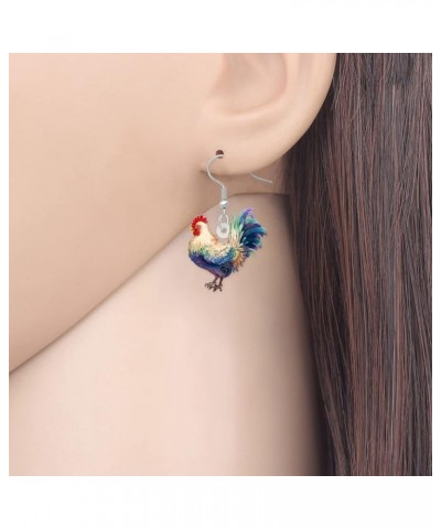 Acrylic Cute Hen Rooster Chicken Farm Animal Earrings for Women Girls Hypoallergenic Dangle Hook Earrings Jewelry Gifts for C...