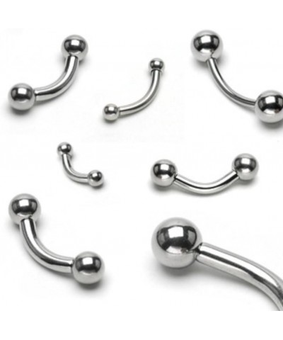 Ball 316L Surgical Steel Curved Barbell 16GA, Length: 14mm, Ball Size: 4mm $8.24 Body Jewelry