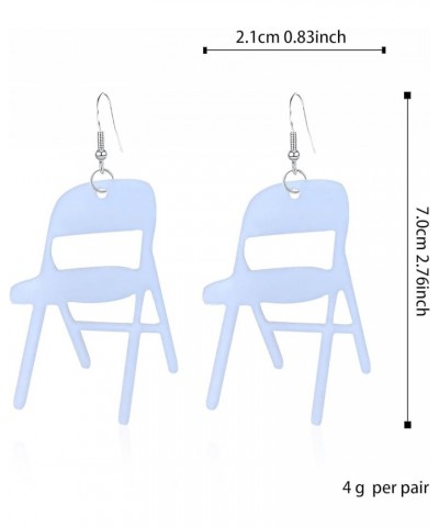 Funny Fight Folding Chair Dangle Earrings for Women Girls Colorful Chair Shape Resin Acrylic Drop Earrings Creative Fashion A...