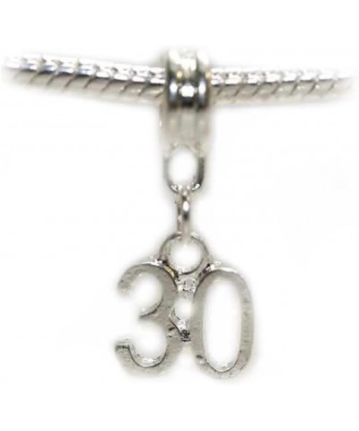 Number Charms to Choose from 0-9 and Numbers 16,18,21,30,40, and 50 Silver Tone Numbers Dangle Charm for Snake Chain Bracelet...