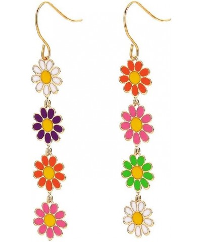 Daisy Earrings for Women Cute Daisy Flower Dangle Earrings White Yellow Sunflower Floral Earrings Jewelry for Girls A:Colorfu...