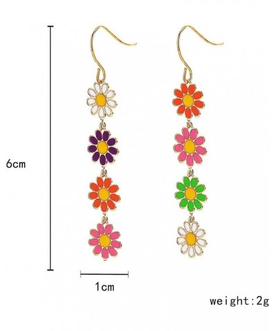 Daisy Earrings for Women Cute Daisy Flower Dangle Earrings White Yellow Sunflower Floral Earrings Jewelry for Girls A:Colorfu...