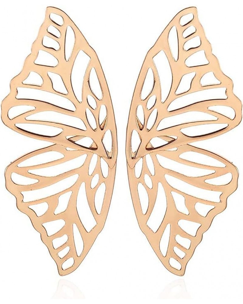 Fashion Hollow Big Butterfly Drop Dangle Earrings Gold Exaggerated Butterfly Wings Personality Stud Earrings for Women Girls ...