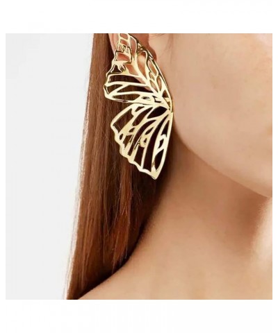 Fashion Hollow Big Butterfly Drop Dangle Earrings Gold Exaggerated Butterfly Wings Personality Stud Earrings for Women Girls ...