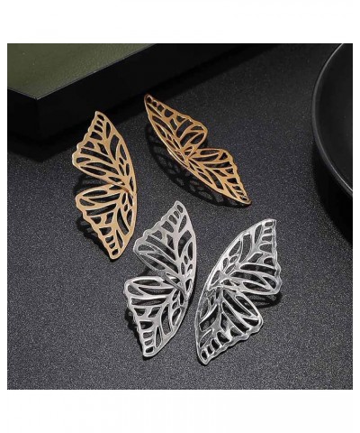 Fashion Hollow Big Butterfly Drop Dangle Earrings Gold Exaggerated Butterfly Wings Personality Stud Earrings for Women Girls ...