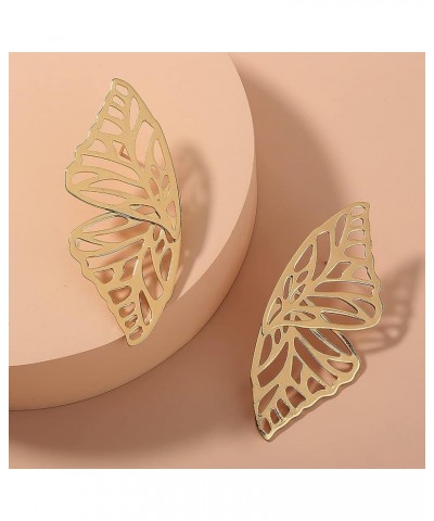 Fashion Hollow Big Butterfly Drop Dangle Earrings Gold Exaggerated Butterfly Wings Personality Stud Earrings for Women Girls ...