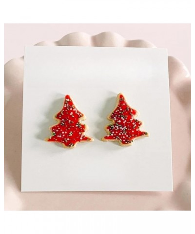 Cute Christmas Earrings for Women Christmas Tree Cake Earrings Zircon Christmas Tree Earrings Christmas Light Earrings Stocki...