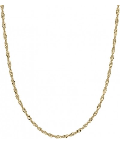 14K Solid Yellow Gold Singapore Twisted Curb Chain 16" 18" 20" Necklace 0.8mm - 16 Inches $27.34 Necklaces