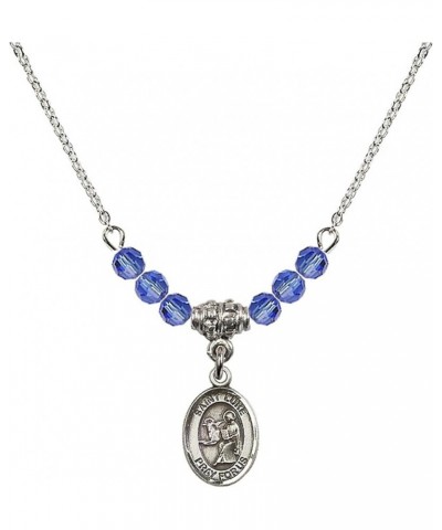 September Birth Month Bead Necklace with Catholic Patron Saint Petite Charm, 18 Inch Saint Luke the Apostle $27.25 Necklaces