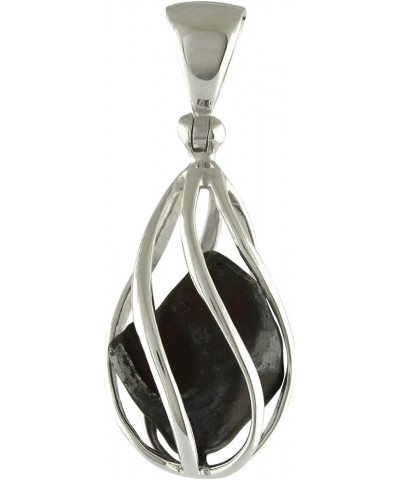 Gemstone teardrop Style Cage Pendant Sterling Silver Agoudal Meteorite $32.54 Pendants