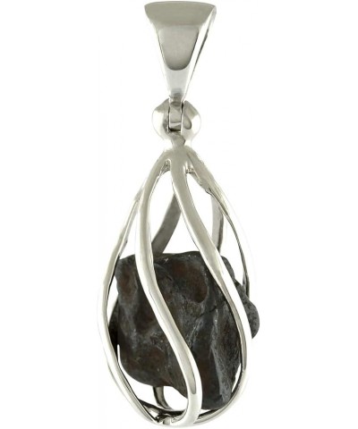 Gemstone teardrop Style Cage Pendant Sterling Silver Agoudal Meteorite $32.54 Pendants