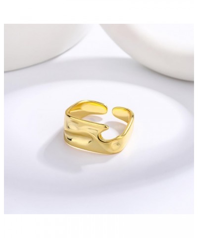 Unique Irregular Wide Statement Ring for Women Girls Geommetric Adjustable Stacking Open Finger Rings Eternity Promise Bands ...