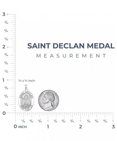 Saint Declan Oval Religious Medal - in Sterling Silver and 10K or 14K Gold 2/3 x 3/4 Inch Medal With Engraving Solid 10k Yell...