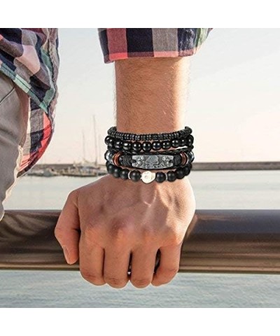 8 Pcs Wrap Leather Wristbands Bracelets, Wood Beads Bracelets for Men Women Adjustable7-11 $10.07 Bracelets