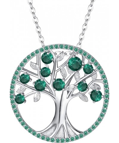 Gifts for Mom Girls Women 925 Sterling Silver CZ Tree of Life Birthstone Pendant Necklace for Mothers Day/Valentines Day/Birt...