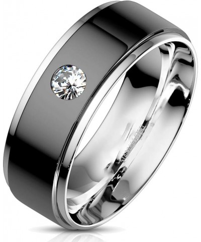 His and Hers 3 Piece Trio Sterling Silver Black Wedding Band Engagement Ring Set 10/10 Her 11 - His 10 $30.55 Sets