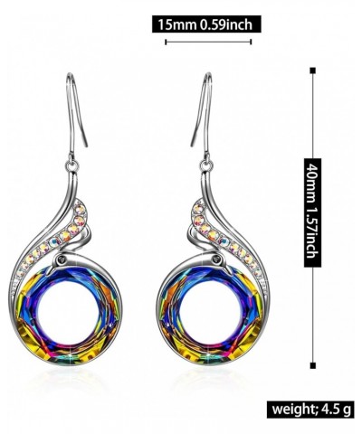 Sterling Silver Dangle Earrings with Crystals Austria Birthday Gift C $6.48 Earrings