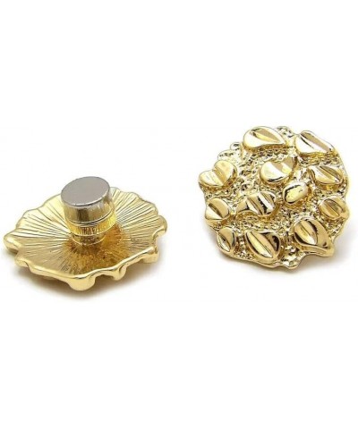 Hip Hop Jewelry Gold Plated Alloy Golden Nugget Cookie Magnetic Earring Earrings With Lucite Box Gift $8.61 Earrings