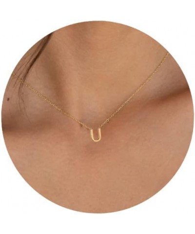 Initial Necklaces for Women,Dainty Gold Plated Letter Necklace Name Personalized Monogram Pendant Necklace Simple Cute Initia...