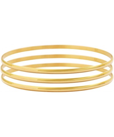 Stainless Steel Three Stackable Womens Bangle Bracelets Yellow $11.19 Bracelets