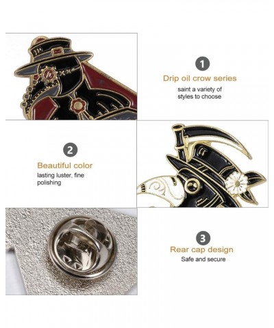 4pcs Plague Doctor Enamel Pin Set Crow Brooch Beak Face Steampunk Brooches Halloween Enamel Lapel Pin Punk Cartoon Badge Pin ...