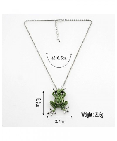 Women Frog Necklace Crystal Animal Pendant Fashion Frog Brooch Pin Collar Lapel Badge Jewelry As Shown $8.21 Brooches & Pins