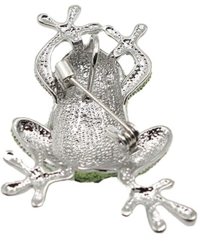 Women Frog Necklace Crystal Animal Pendant Fashion Frog Brooch Pin Collar Lapel Badge Jewelry As Shown $8.21 Brooches & Pins